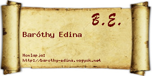 Baróthy Edina névjegykártya